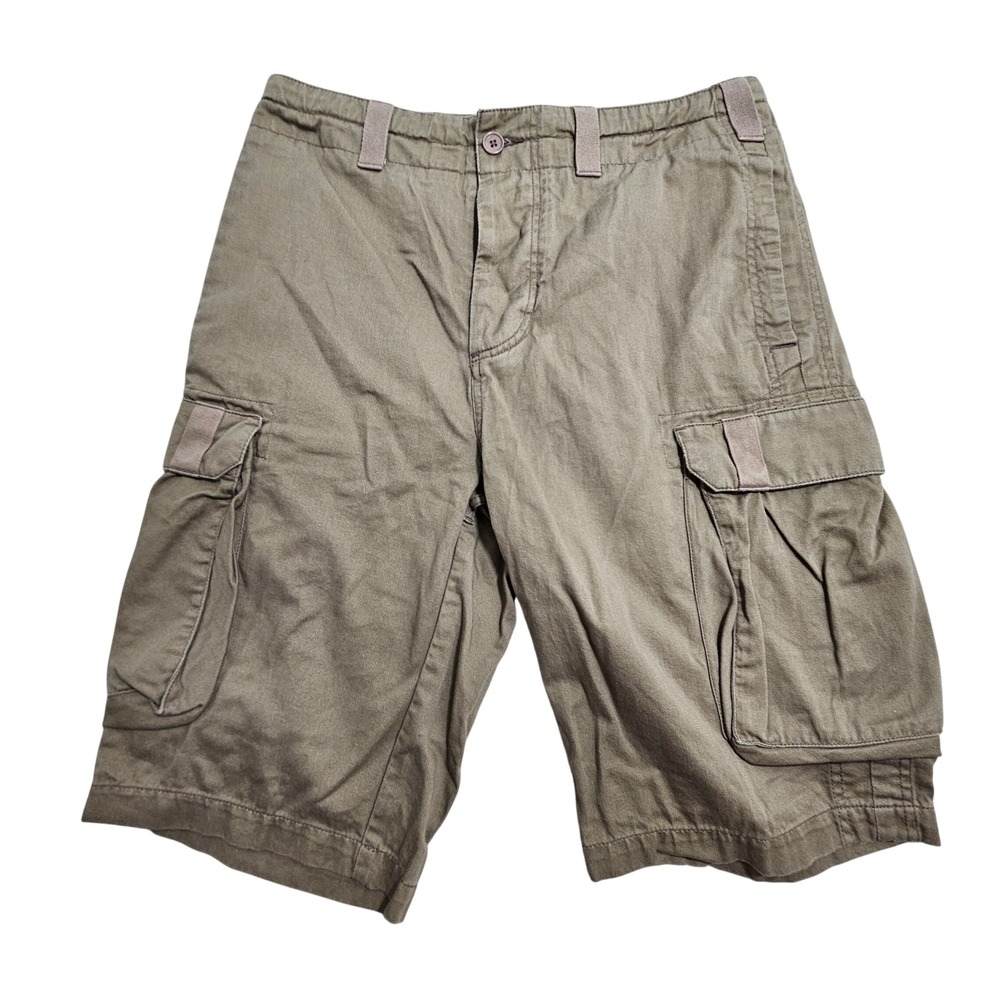 DKNY Cargo Shorts Medium Khaki Beige Tan Cotton Utility Pockets 32-33 inch waist
